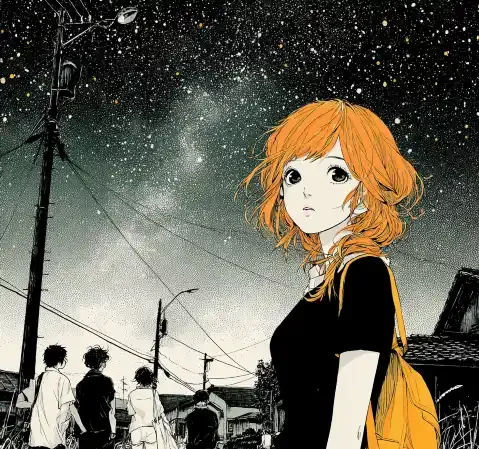 设计制作阶段的工作台，显示角色设定草图与色彩脚本